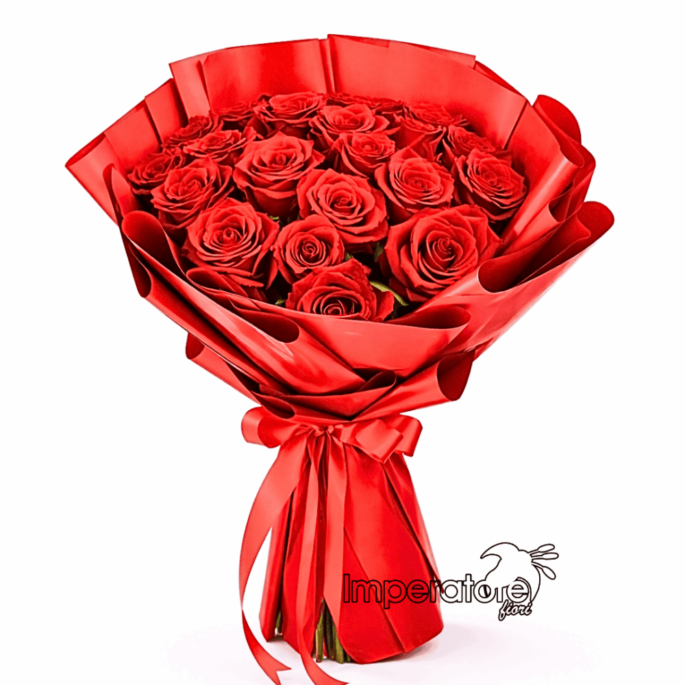 Bouquet di 100 rose rosse a gambo lungo a Napoli